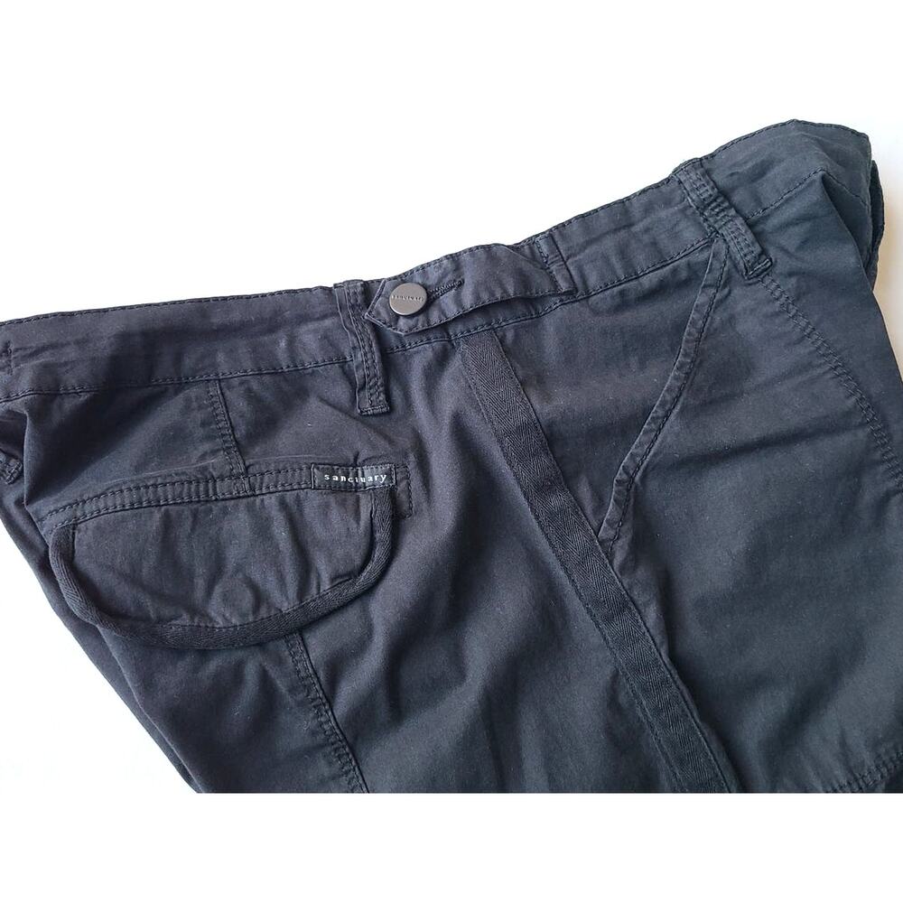 Sanctuary Capri Cargo Standard Rise Utility Black Pants Women's Size 28 - Picture 12 of 13